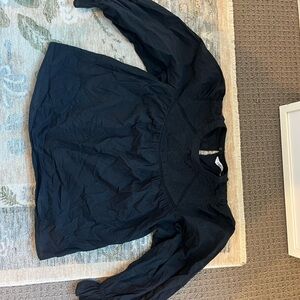 Zara Midnight Black Textured Top